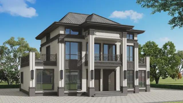 墅效果图30套农村双拼农村自建房别墅不朽